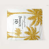 Sweet 16 Gold Glitzer Foto Booth Tapestry Wandteppich (Vorderseite (Horizontal))