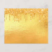 Sweet 16 Gold Glitzer Tropfen Save the Date Flyer (Hinten)