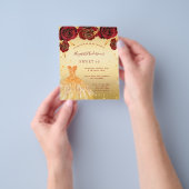 Sweet 16 Gold Rot Glitzer Kleidung Einladung Flyer (Gruppe)