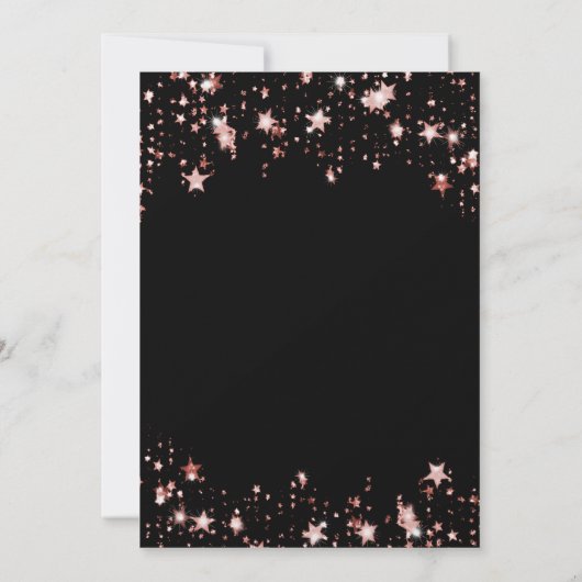 Sweet 16 Goldstars der schwarzen Rose Einladung (Rückseite)