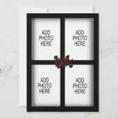 Sweet 16 Gotische Rote Rose mit vier Fotos Bereich Einladung (Rückseite)