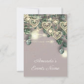 Sweet 16. Green BRIDAL Rustic Gold Elfenbeingrün Einladung (Rückseite)