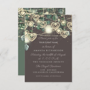 Sweet 16. Green BRIDAL Rustikales Wald Mint Brown Einladung