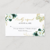 Sweet 16 Green Floral Butterfly UAWG Umschließung Visitenkarte (Vorderseite)