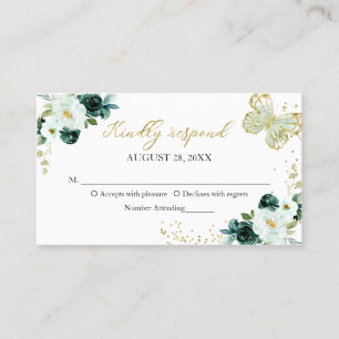 Sweet 16 Green Floral Butterfly UAWG Umschließung Visitenkarte