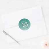 Sweet 16 Green Glitzer Ombre Individuelle Name Dat Runder Aufkleber (Umschlag)