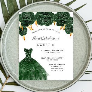 Sweet 16 green gold kleid Blumenladen