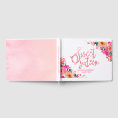 Sweet 16 Guest Book Hot Pink Floral Gästebuch (Voll)