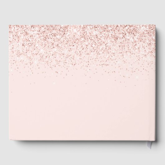 Sweet 16 Guest Book Rose Gold & Blush Pink Glitzer Gästebuch (Rückseite)