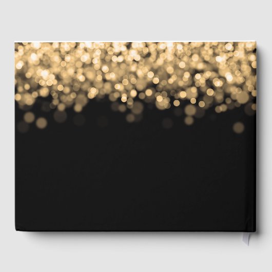 Sweet 16 Guestbook Party Glimmering Gold Lights Gästebuch (Rückseite)
