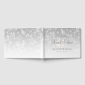 Sweet 16 Guestbook Silver Bokeh Sparkle Light Gästebuch (Voll)