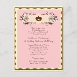 Sweet 16 Halloween Ball Costume Party Einladung