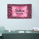 Sweet 16 Happy Birthday Leopard Custom Banner (Messeveranstaltung)