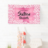 Sweet 16 Happy Birthday Leopard Custom Banner (Insitu)