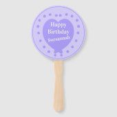 Sweet 16 Happy Birthday Lila Heart Persönlicher Na Fächer (Rückseite)