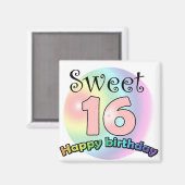 Sweet 16 Happy Birthday Magnet (Vorderseite/Rückseite)