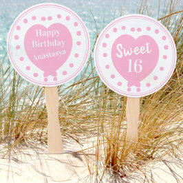 Sweet 16 Happy Birthday Pink Heart Individuelle Na Fächer