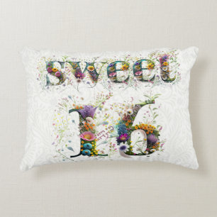 Sweet 16 Happy Birthday Wildblumen Text Dekokissen
