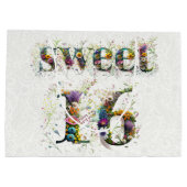 Sweet 16 Happy Birthday Wildblumen Text Große Geschenktüte (Rückseite)
