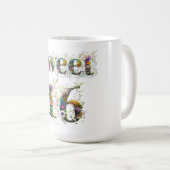 Sweet 16 Happy Birthday Wildblumen Text Kaffeetasse (VorderseiteRechts)