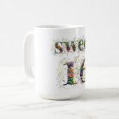 Sweet 16 Happy Birthday Wildblumen Text Kaffeetasse (Vorderseite Links)