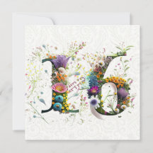 Sweet 16 Happy Birthday Wildblumen Text