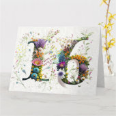 Sweet 16 Happy Birthday Wildblumen Text Karte (Gelbe Blume)