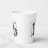 Sweet 16 Happy Birthday Wildblumen Text Pappbecher (Rechts)