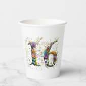 Sweet 16 Happy Birthday Wildblumen Text Pappbecher (Vorderseite)