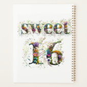 Sweet 16 Happy Birthday Wildblumen Text Planer (Rückseite)