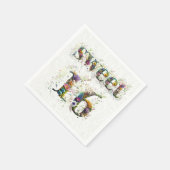 Sweet 16 Happy Birthday Wildblumen Text Serviette (Ecke)