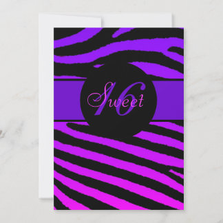Sweet 16 helle Zebrastreifen zum Geburtstag Einlad Einladung