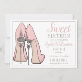 Sweet 16 High Heel Geburtstag Einladung (Vorderseite)