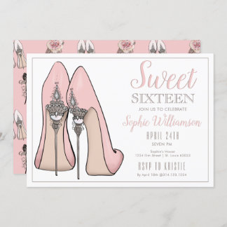 Sweet 16 High Heel Geburtstag Einladung