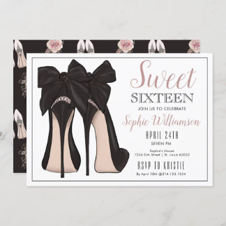 Sweet 16 High Heel Geburtstag Einladung
