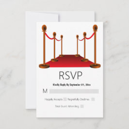 Sweet 16 Hollywood Red Tepet Elegant Geburtstag RSVP Karte