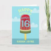 Sweet 16 Ice Cream Popsicle Birthday Card Karte (Vorderseite)