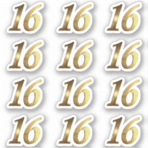 Sweet 16 Imitate Gold 16 Jahre Aufkleber