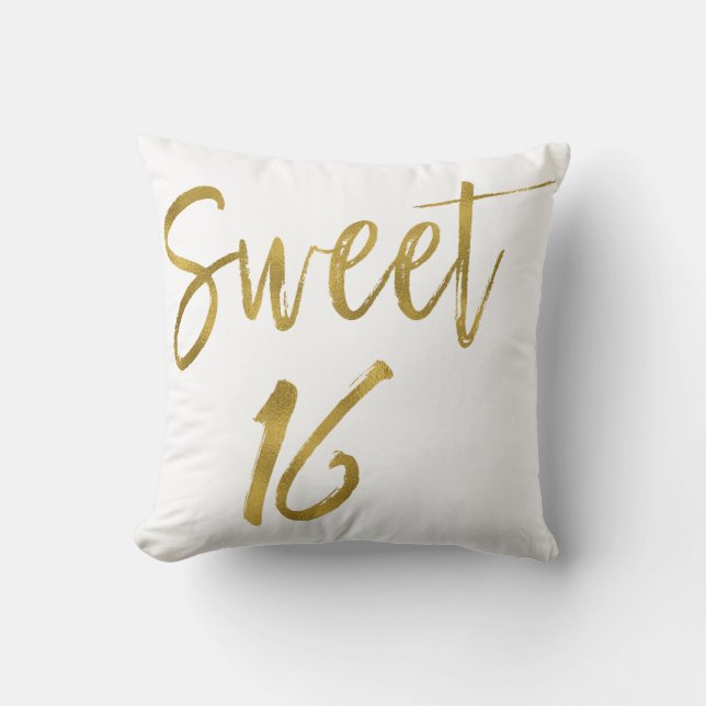 Sweet 16 Imitats Gold Foil Pillow Kissen (Vorderseite)