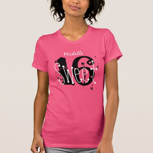 Sweet 16 Individuelle Name Birthday Gift Grunge Te T-Shirt (Vorderseite)