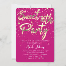 Sweet 16. Instant Download Pink Gold Confetti