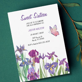 Sweet 16 Iris Blume lila Geburtstag Einladung