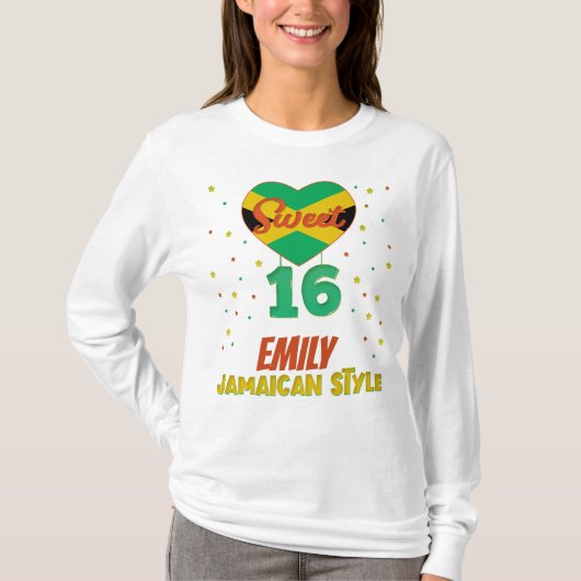 Sweet 16 Jamaican Style Birthday Girl Vacation T-Shirt (Vorderseite)