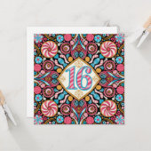 Sweet 16 karte (Vorderseite/Rückseite Beispiel)