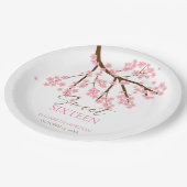 Sweet 16 Kirschblüten Geburtstagsblumenblüte Pappteller (Schrägansicht)