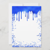 Sweet 16 königsblaue, weiße Ballons Glitzer Tropfe Einladung (Rückseite)