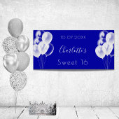 Sweet 16 königsblaue weiße Ballons Party Poster