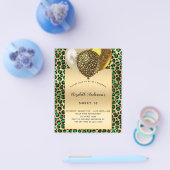 Sweet 16 leopard green gold - Haushaltseinladung Flyer (Einzeln)