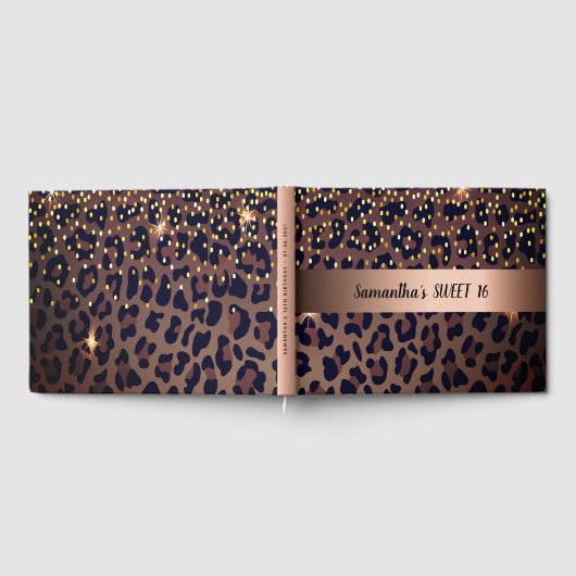 Sweet 16 leopard Muster Gästebuch (Voll)