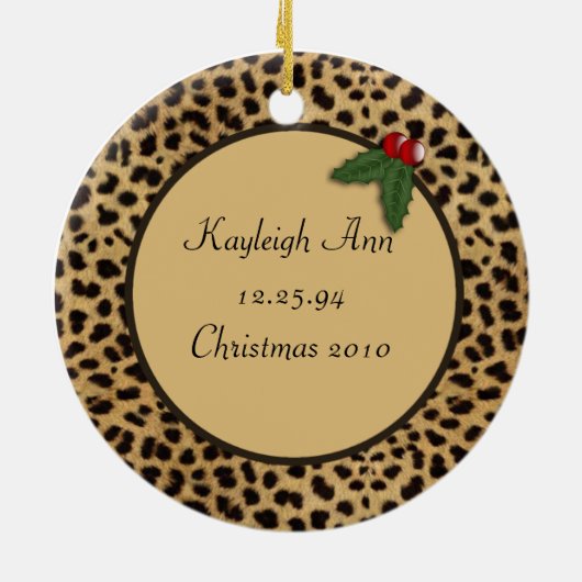 Sweet 16 Leopard Print Weihnachtsschmuck (Hinten)